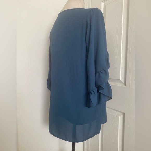 Joseph Ribkoff Nightfall Ruffled Tulip Sleeve Top - Picture 6 of 12